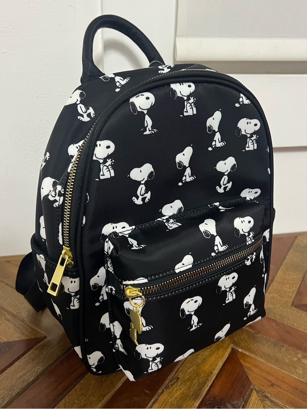 Snoopy Backpack, Black Mini Snoopy Peanuts Backpack